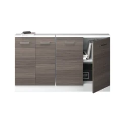 Küchenschrank für Dachschrägen R-Line Edelgrau 140 cm 2er Set Vicco