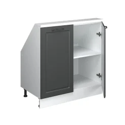 Küchenschrank für Dachschrägen R-Line Anthrazit Landhaus 80 cm mit 2 Türen Vicco