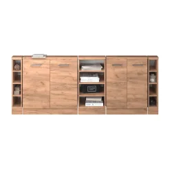 Küchenschrank für Dachschrägen R-Line Goldkraft Eiche 215 cm 5er Set Vicco