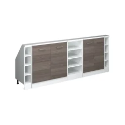 Küchenschrank für Dachschrägen R-Line Edelgrau 215 cm 5er Set Vicco