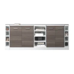 Küchenschrank für Dachschrägen R-Line Edelgrau 215 cm 5er Set Vicco