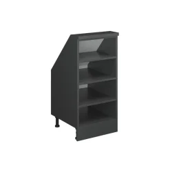 Küchenschrank für Dachschrägen R-Line Anthrazit 40 cm mit 4 Fächern Vicco