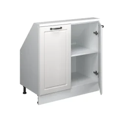 Küchenschrank für Dachschrägen R-Line Weiß Landhaus 80 cm mit 2 Türen Vicco