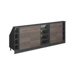 Küchenschrank für Dachschrägen R-Line Edelgrau 215 cm 5er Set Vicco