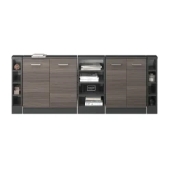 Küchenschrank für Dachschrägen R-Line Edelgrau 215 cm 5er Set Vicco