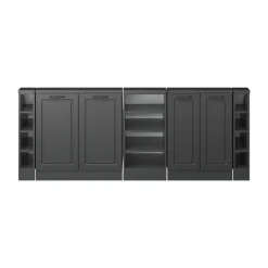 Küchenschrank für Dachschrägen R-Line Anthrazit Landhaus 215 cm 5er Set Vicco