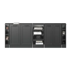 Küchenschrank für Dachschrägen R-Line Anthrazit Landhaus 215 cm 5er Set Vicco