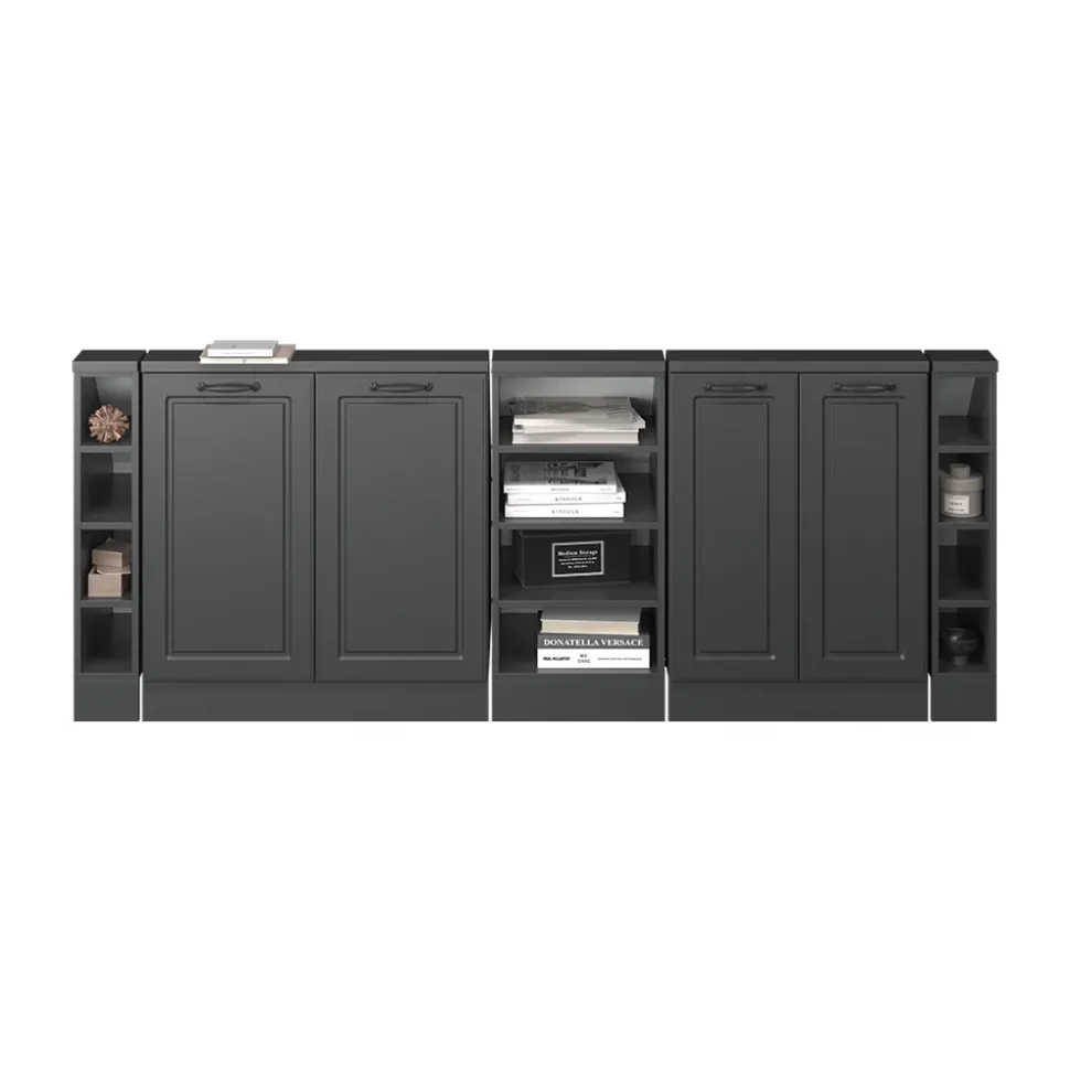 Küchenschrank für Dachschrägen R-Line Anthrazit Landhaus 215 cm 5er Set Vicco