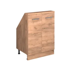 Küchenschrank für Dachschrägen R-Line Goldkraft Eiche 60 cm mit 2 Türen Vicco