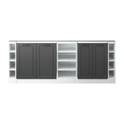 Küchenschrank für Dachschrägen R-Line Anthrazit Landhaus 215 cm 5er Set Vicco