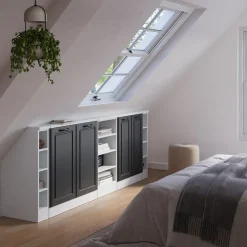 Küchenschrank für Dachschrägen R-Line Anthrazit Landhaus 215 cm 5er Set Vicco