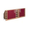 Küchenschrank für Dachschrägen R-Line Rot Hochglanz 215 cm 5er Set Vicco