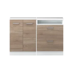 Küchenschrank für Dachschrägen R-Line Sonoma 120 cm 2er Set Vicco