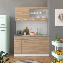 Küchenschrank für Dachschrägen R-Line Sonoma 120 cm 2er Set Vicco