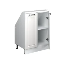 Küchenschrank für Dachschrägen R-Line Weiß Landhaus 60 cm mit 2 Türen Vicco