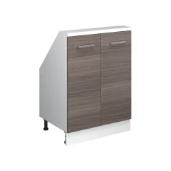 Küchenschrank für Dachschrägen R-Line Edelgrau 60 cm mit 2 Türen Vicco