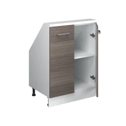 Küchenschrank für Dachschrägen R-Line Edelgrau 60 cm mit 2 Türen Vicco