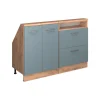 Küchenschrank für Dachschrägen R-Line Blau-Grau 120 cm 2er Set Vicco