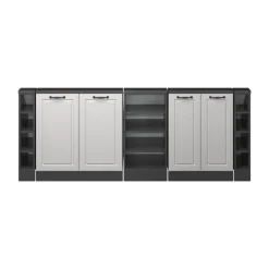 Küchenschrank für Dachschrägen R-Line Weiß Landhaus 215 cm 5er Set Vicco
