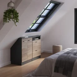 Küchenschrank für Dachschrägen R-Line Sonoma 120 cm 2er Set Vicco