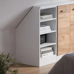 Küchenschrank für Dachschrägen R-Line Weiß 40 cm mit 4 Fächern Vicco