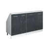 Küchenschrank für Dachschrägen R-Line Schwarz Beton 140 cm 2er Set Vicco