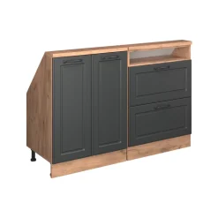 Küchenschrank für Dachschrägen R-Line Anthrazit Landhaus 120 cm 2er Set Vicco