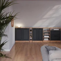 Küchenschrank für Dachschrägen R-Line Anthrazit Landhaus 120 cm 2er Set Vicco