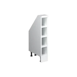 Küchenschrank für Dachschrägen R-Line Weiß 15 cm mit 4 Fächern Vicco