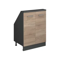 Küchenschrank für Dachschrägen R-Line Sonoma 60 cm mit 2 Türen Vicco