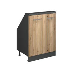 Küchenschrank für Dachschrägen R-Line Artisan-Eiche 60 cm mit 2 Türen Vicco