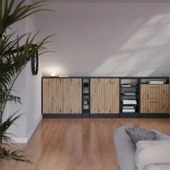 Küchenschrank für Dachschrägen R-Line Artisan-Eiche 60 cm mit 2 Türen Vicco