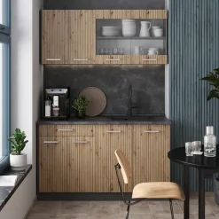 Küchenschrank für Dachschrägen R-Line Artisan-Eiche 60 cm mit 2 Türen Vicco