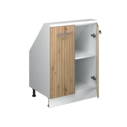 Küchenschrank für Dachschrägen R-Line Artisan-Eiche 60 cm mit 2 Türen Vicco