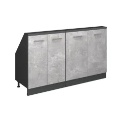 Küchenschrank für Dachschrägen R-Line Beton 140 cm 2er Set Vicco