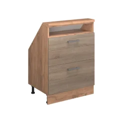 Küchenschrank für Dachschrägen R-Line Sonoma 60 cm mit 2 Schubladen Vicco