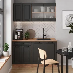 Küchenschrank für Dachschrägen R-Line Anthrazit Landhaus 215 cm 5er Set Vicco