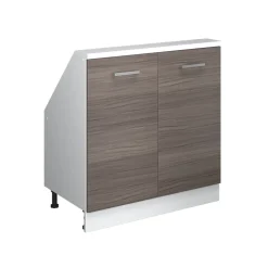 Küchenschrank für Dachschrägen R-Line Edelgrau 80 cm mit 2 Türen Vicco