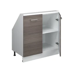 Küchenschrank für Dachschrägen R-Line Edelgrau 80 cm mit 2 Türen Vicco