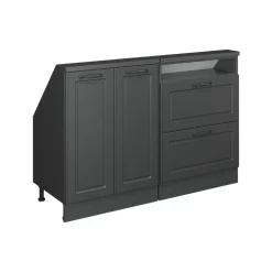 Küchenschrank für Dachschrägen R-Line Anthrazit Landhaus 120 cm 2er Set Vicco