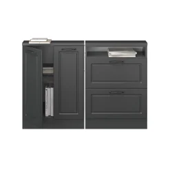 Küchenschrank für Dachschrägen R-Line Anthrazit Landhaus 120 cm 2er Set Vicco