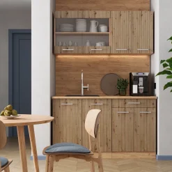 Küchenschrank für Dachschrägen R-Line Artisan-Eiche 60 cm mit 2 Türen Vicco