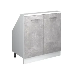 Küchenschrank für Dachschrägen R-Line Beton 80 cm mit 2 Türen Vicco