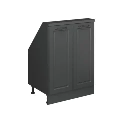 Küchenschrank für Dachschrägen R-Line Anthrazit Landhaus 60 cm mit 2 Türen Vicco