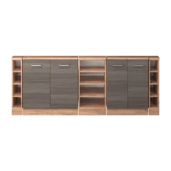 Küchenschrank für Dachschrägen R-Line Edelgrau 215 cm 5er Set Vicco