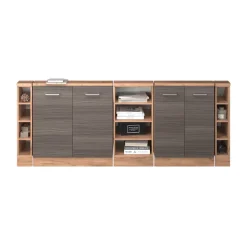 Küchenschrank für Dachschrägen R-Line Edelgrau 215 cm 5er Set Vicco