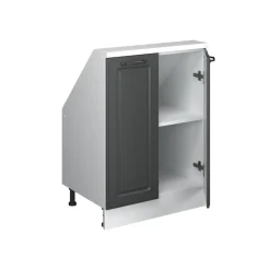 Küchenschrank für Dachschrägen R-Line Anthrazit Landhaus 60 cm mit 2 Türen Vicco