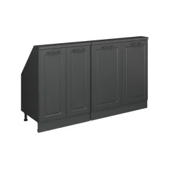 Küchenschrank für Dachschrägen R-Line Anthrazit Landhaus 140 cm 2er Set Vicco