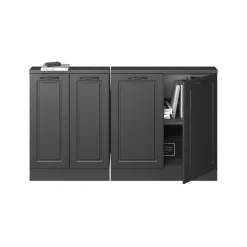 Küchenschrank für Dachschrägen R-Line Anthrazit Landhaus 140 cm 2er Set Vicco