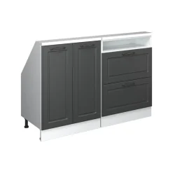 Küchenschrank für Dachschrägen R-Line Anthrazit Landhaus 120 cm 2er Set Vicco
